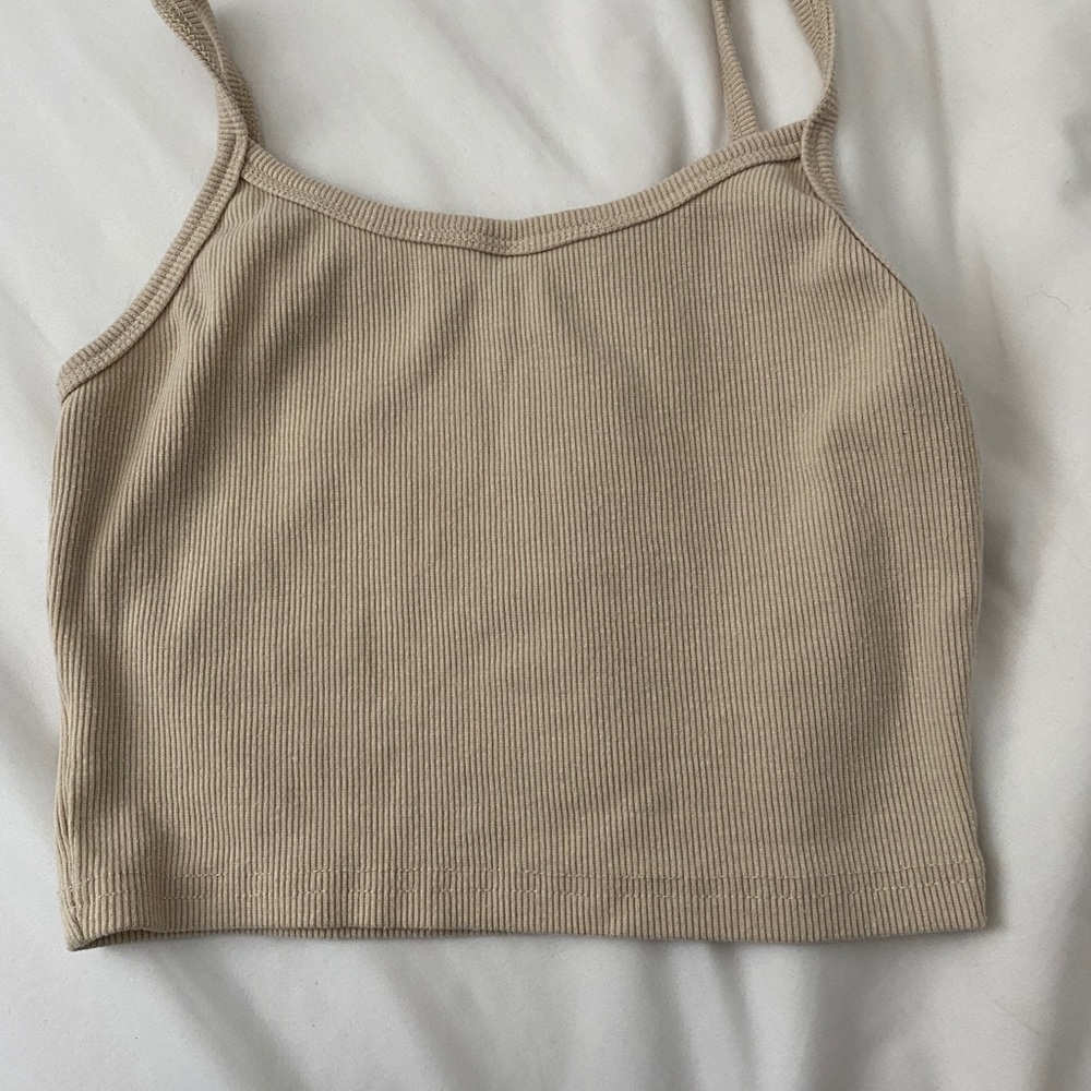 rib-knit crop cami top